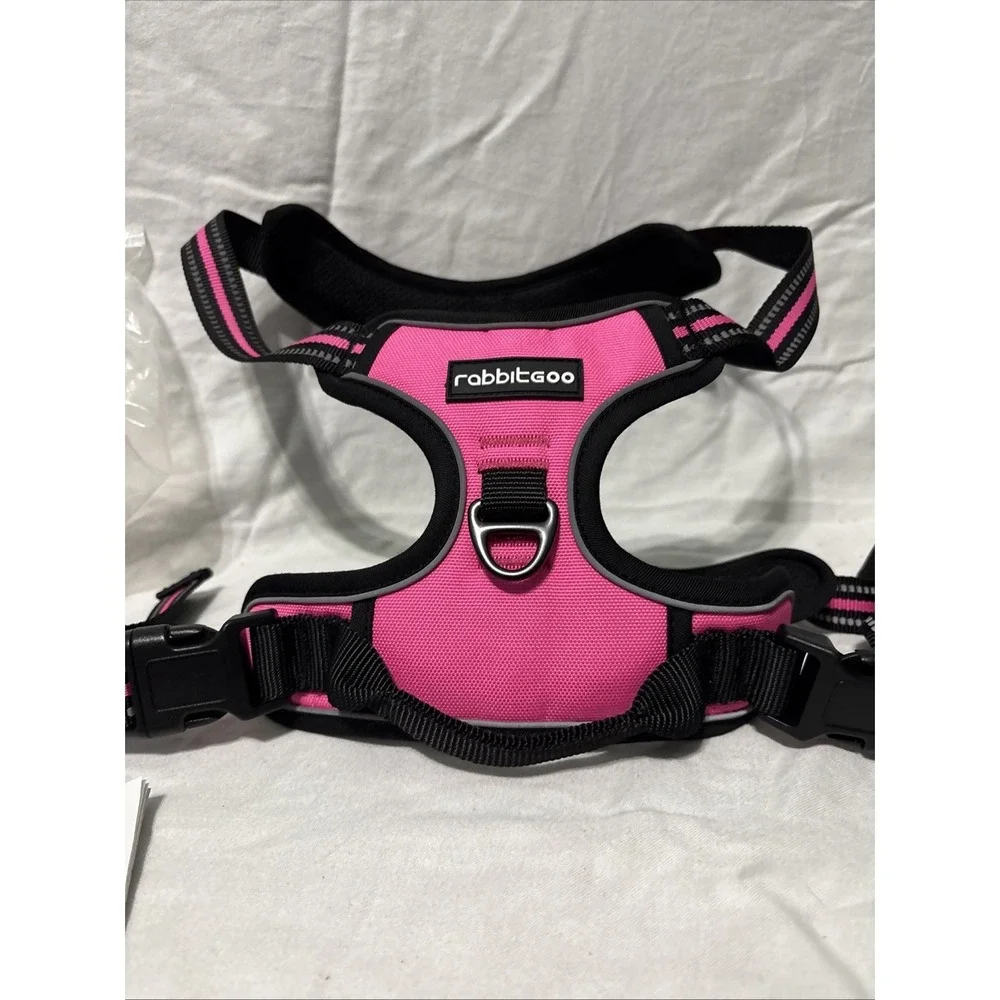 Rabbitgoo No-Pull Pet Harness W/ 2 Leash Clips Pink XL Padded Escape Proof NWT